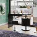 Coiffeuse Moderne Noire Lara avec Tabouret, 120 cm - Finition Brillante