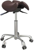 Tabouret ergonomique à roulettes avec base chromée - Chocolat - Sens Original