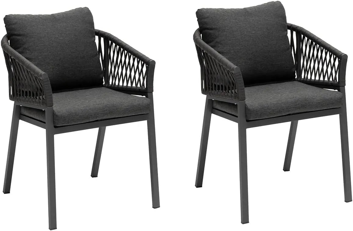 Hespéride - Paire de fauteuils extérieurs Oriengo anthracite et graphite