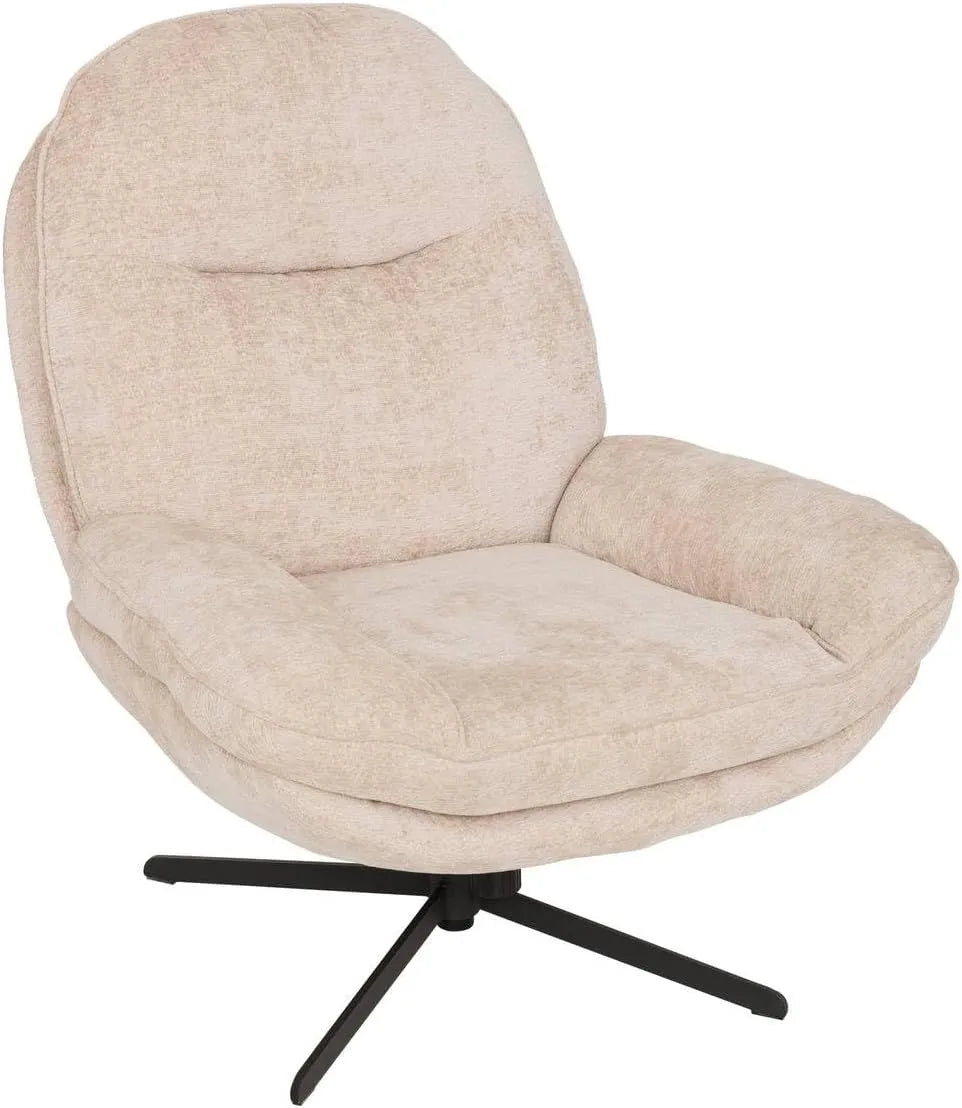 Atmosphera - Chaise Pivotante Confort Stelan – Siège Ergonomique en Polyester – Pieds en Acier – Coloris Argile