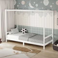 Lit Junior Thématique Sport en Bois Massif 90x200 cm - Blanc avec Filet et Sommier à Lattes