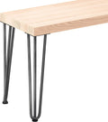 Banc de Salle à Manger avec Pieds en Métal et Assise en Bois Brut, 30x120x47 cm