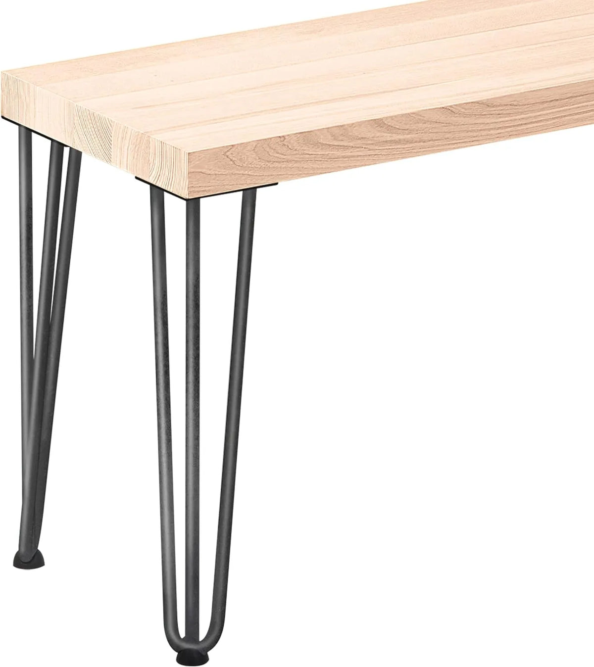 Banc de Salle à Manger avec Pieds en Métal et Assise en Bois Brut, 30x120x47 cm
