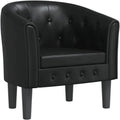 Fauteuil Cabriolet Moderne en Similicuir Noir pour Salon