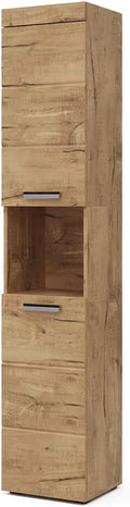 Armoire de Salle de Bain Luna, Chêne Clair, 37 x 190 cm