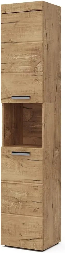 Armoire de Salle de Bain Luna, Chêne Clair, 37 x 190 cm