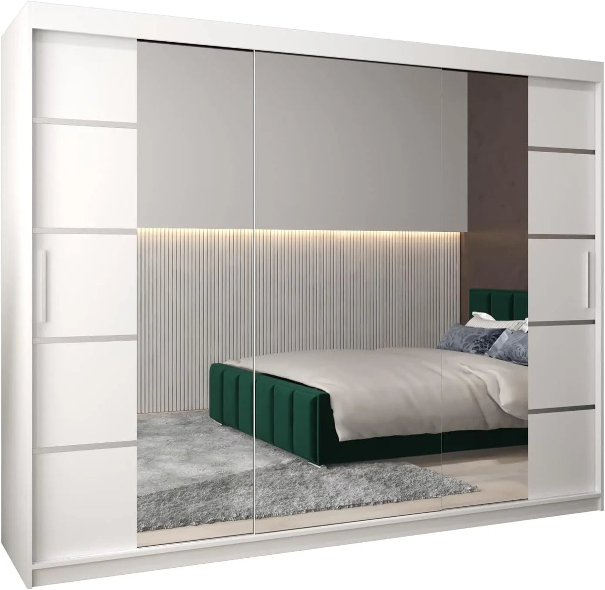 Armoire à Portes Coulissantes avec Miroir Verona 4 - Penderie Moderne pour Chambre