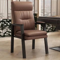 Fauteuil en cuir élégant avec accoudoirs et coussin confort - Idéal pour bureau, salon, réception - Couleur marron
