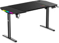 Bureau Gaming Électrique Spirit Of Gamer - Plateau Bois 140x70 cm, Hauteur Réglable, Panneau Mémoire, Tapis Inclus