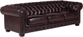 Canapé Chesterfield 4 Places en Cuir de Buffle Bordeaux - Brenton
