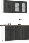 Ensemble de Cuisine 4 Pièces en Bois Noir Kalmar