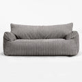 Canapé Pouf Enfant Velours Côtelé, Confort Pour Filles et Garçons - Anthracite