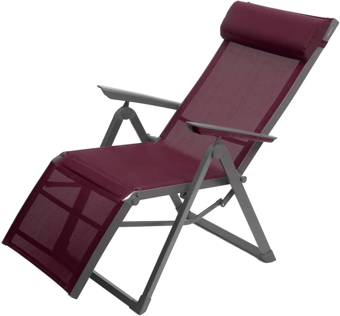 Fauteuil de Jardin Inclinable Bordeaux et Graphite - Hespéride Décima