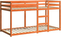 Lit Superposé Enfant en Bois de Pin Massif Marron 90x200 cm