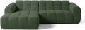 Canapé d'angle gauche en textile vert pour 4 personnes - Design moderne Lisa