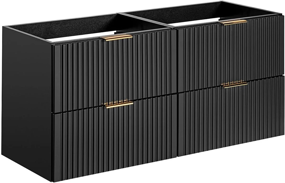 Meuble vasque suspendu Zevara 120 cm noir strié