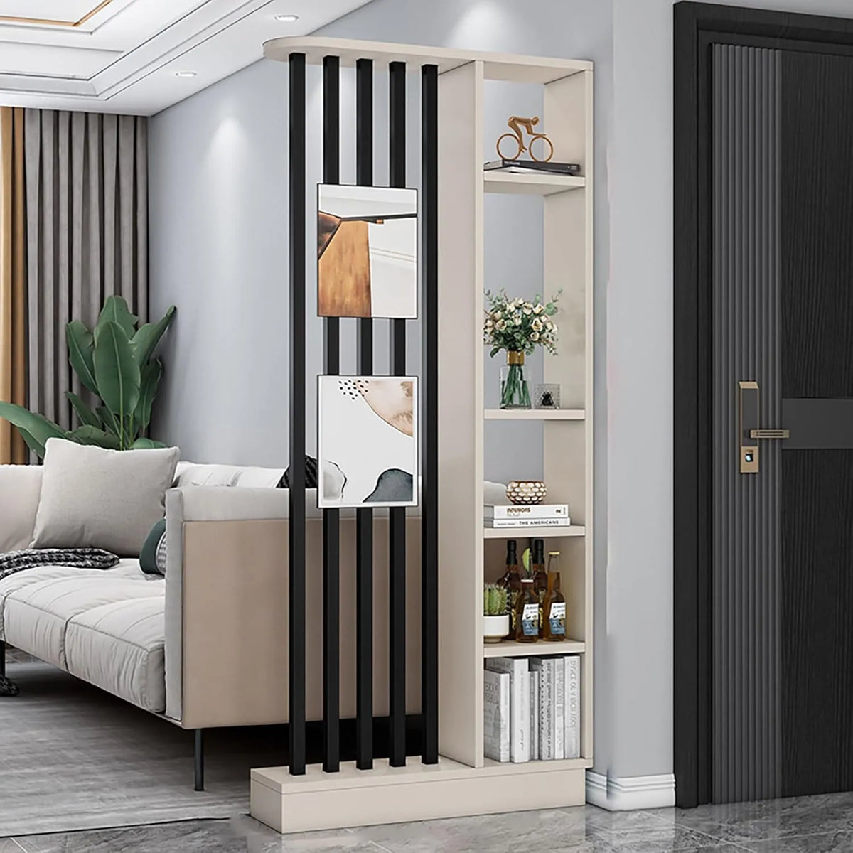 Paravent Intérieur Bois pour Séparation d'Espace, Écran de Confidentialité Design