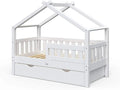 Lit cabane blanc 70x140 cm avec tiroir de rangement