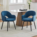 Ensemble de 2 Chaises Pivotantes en Velours pour Salle à Manger et Bureau - Bleu