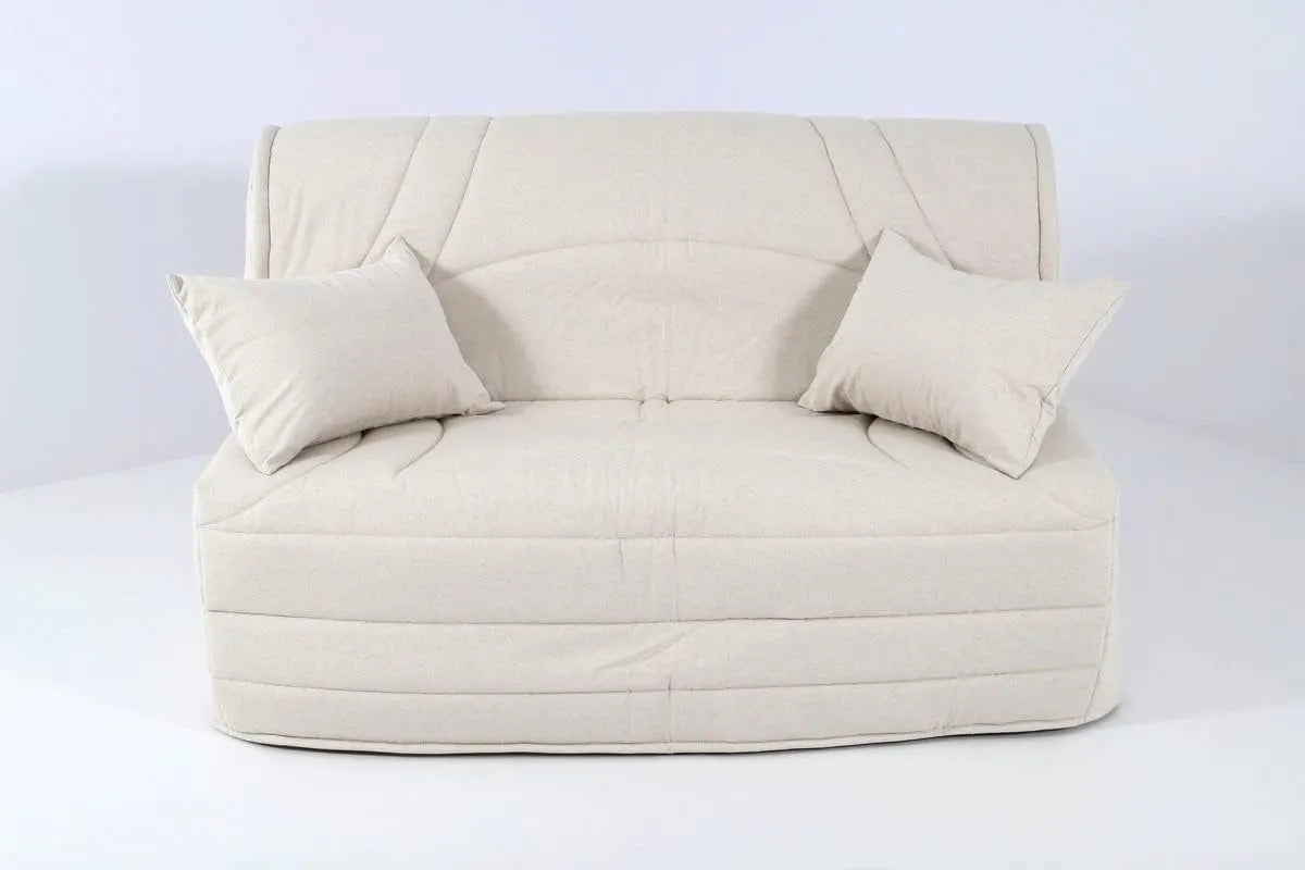 Housse Matelassée BZ 140x190 en Hévéa Naturel Beige Confort