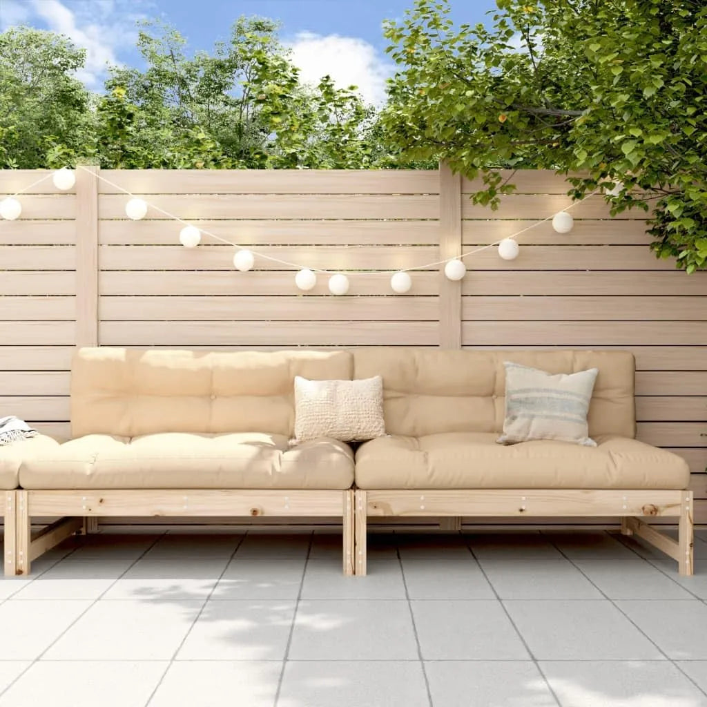 Ensemble de Canapés de Jardin en Bois de Pin Massif 2 Pièces 120x80 cm