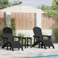 Ensemble de Meubles de Jardin 3 Pièces - Résistant aux Intempéries - Noir - Idéal pour Terrasse et Balcon