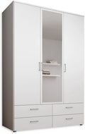 Armoire Blanche 3 Portes avec Miroir pour Chambre - Stella Trading