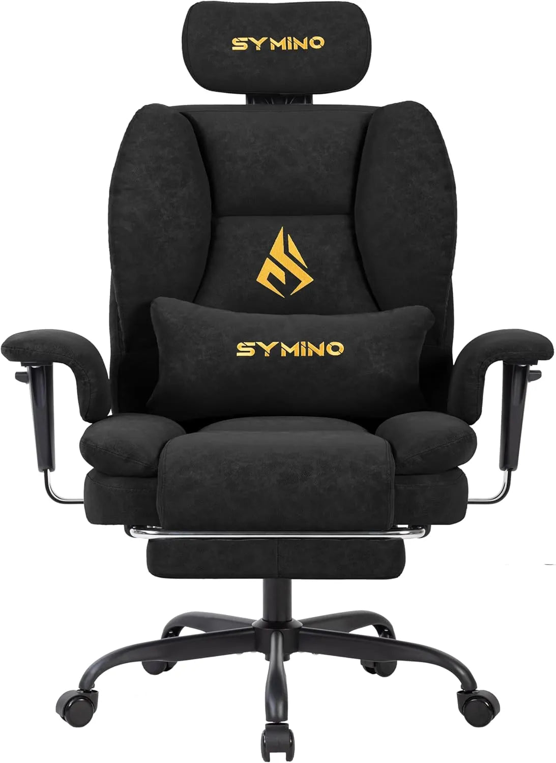 Chaise Gaming Ergonomique Symino avec Repose-Pieds Réglable, Capacité 130kg, Revêtement PU