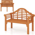 Banc de Jardin Pliable en Bois d'Acacia avec Dossier Réglable et Accoudoirs Ergonomiques, 360 KG, 123x54x96 CM