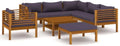 Ensemble de Jardin en Acacia avec Coussins - 8 Pièces