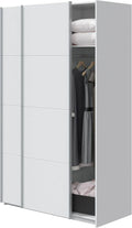 LOUNGITUDE Armoire avec Portes Coulissantes 120x200 cm Blanc