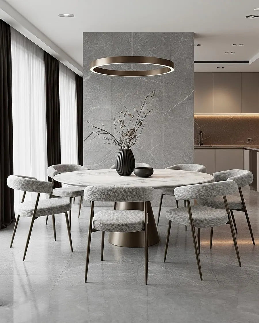 Agda - Chaise en tissu taupe avec pieds en métal, hauteur 75 cm, design authentique et durable