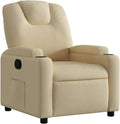 Fauteuil Relax en Tissu Crème avec Accoudoirs Rembourrés, Modèle Moderne pour Salon
