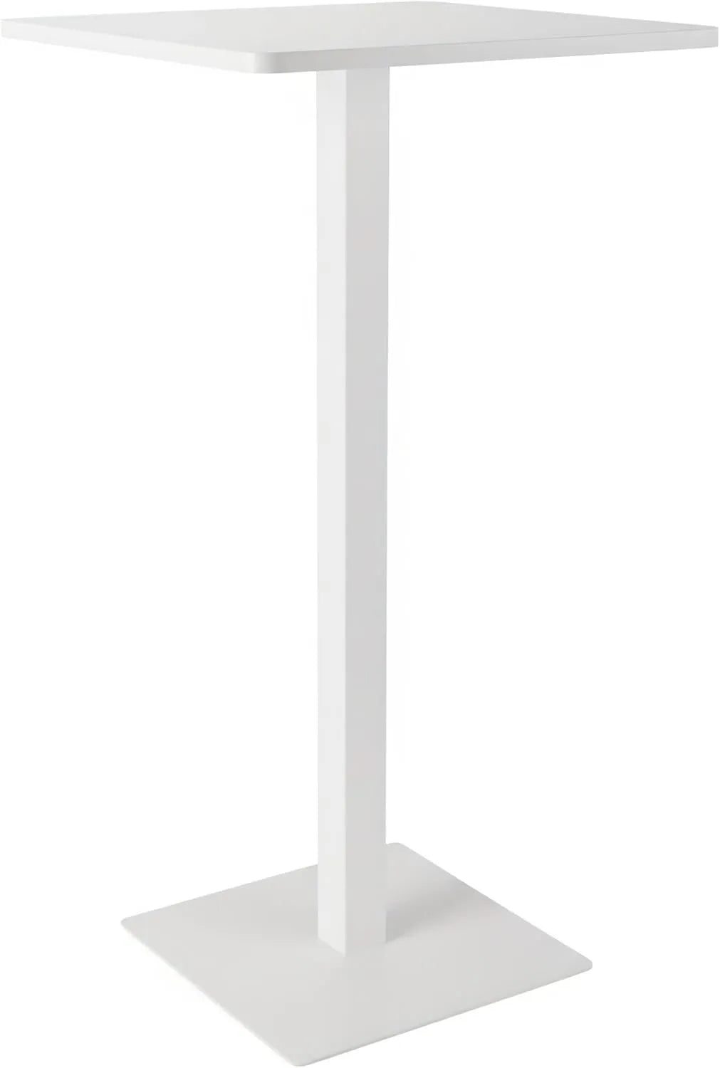 Table de Bar Carrée Haute 60 cm Sharon - Structure Métallique en Acier Blanc