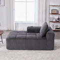 Fauteuil Relax Côtelé Gris Foncé avec Coussin, Poche et Porte-Gobelet