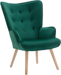 Fauteuil Scandinave en Velours Vert VATELY - Confort Élégant