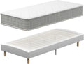 Ensemble de Lit Simple 90x190 cm avec Matelas Mémoire de Forme et Sommier Respirant