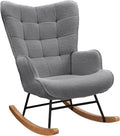 Chaise Berçante Confortable pour Salon et Chambre - Capacité 130 kg - Gris Foncé