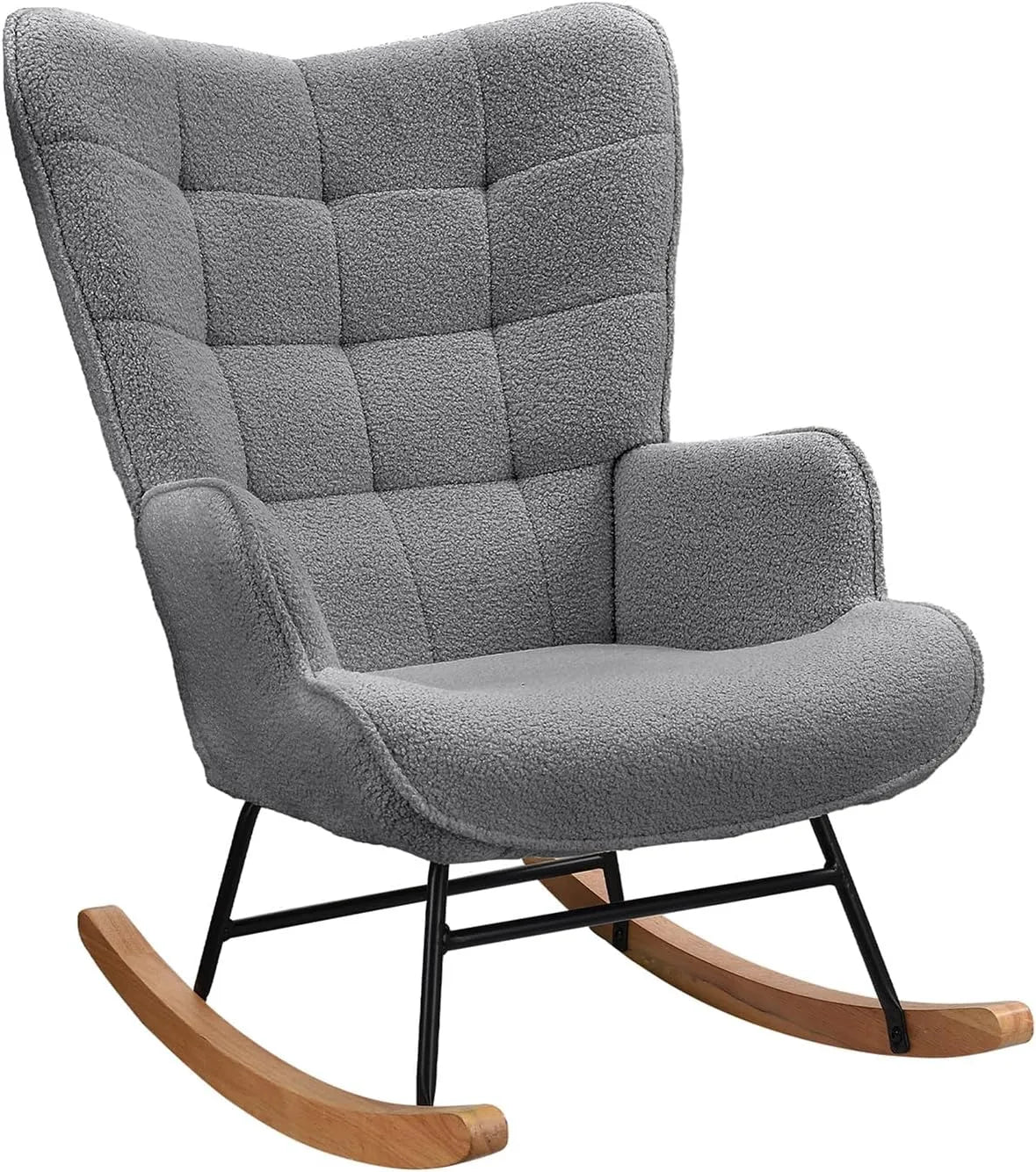 Chaise Berçante Confortable pour Salon et Chambre - Capacité 130 kg - Gris Foncé