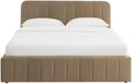 Lit Coffre Velours Marron 160x200 avec Sommier Intégré - Modèle SIMI