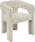 Fauteuil de Table Amos 75 cm en Tissu Bouclette Blanc - Atmosphera