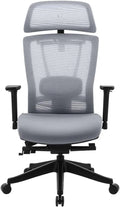 Chaise Ergonomique REKT Office-R avec Support Lombaire et Appuie-tête, Réglages Multiples pour Confort Optimal, Assise Noir/Gris