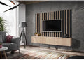 Ensemble Meuble TV Verti 180 cm Bois Naturel et Noir