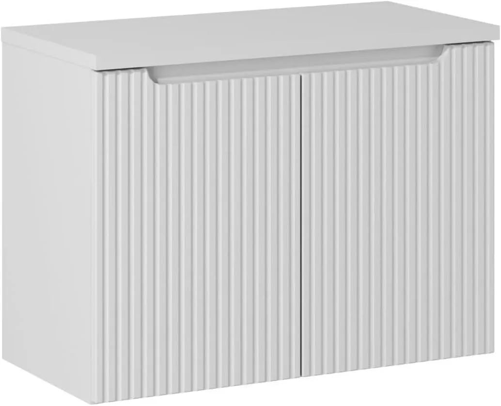 Ensemble de Meuble Vasque avec 2 Portes et Plateau 80 x 40 x 59,5 cm - Blanc Astral