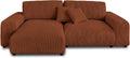 Canapé d'Angle Réversible en Velours Terracotta - 4 Places