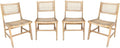 Ensemble de 4 chaises de jardin Ocara en bois et rotin, 61x51x85 cm
