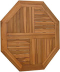 Table Basse d'Extérieur en Bois de Teck, Plateau en Parquet, Pour Jardin, Terrasse et Piscine (80 x 80 cm)