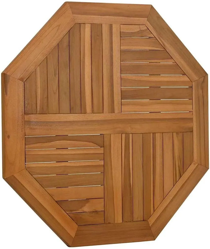 Table Basse d'Extérieur en Bois de Teck, Plateau en Parquet, Pour Jardin, Terrasse et Piscine (80 x 80 cm)