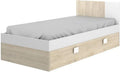 Lit Gigogne Enfant Sonia 90x190 cm en Bois Naturel et Blanc