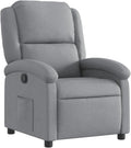 Fauteuil Relax Inclinable avec Repose-Pied, Tissu Gris Clair, Design Moderne